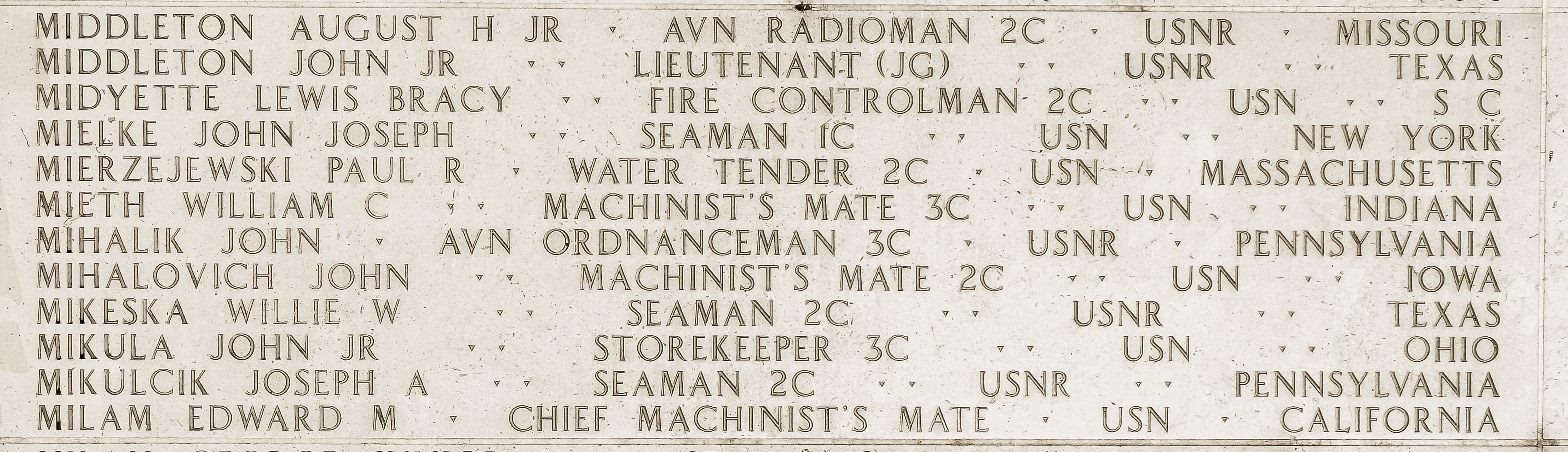 Edward M. Milam, Chief Machinist's Mate